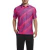 SAMERM Golf Shirts for Men Super Stretch Jacquard Dry Fit Golf Polo Moisture Wicking Short Sleeve Polo Shirts for Men(Pink)