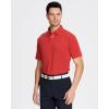 SAMERM Golf Shirts for Men Super Stretch Jacquard Dry Fit Golf Polo Moisture Wicking Short Sleeve Polo Shirts for Men(Red Jacquard Golf Polo)