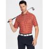 SAMERM Golf Shirts for Men Super Stretch Jacquard Dry Fit Golf Polo Moisture Wicking Short Sleeve Polo Shirts for Men(Red Letter Polo)