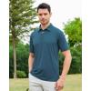 SAMERM Golf Shirts for Men Super Stretch Jacquard Dry Fit Golf Polo Moisture Wicking Short Sleeve Polo Shirts for Men(Teal Jacquard Golf Polo)