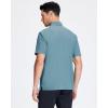 SAMERM Golf Shirts for Men Super Stretch Jacquard Dry Fit Golf Polo Moisture Wicking Short Sleeve Polo Shirts for Men(Teal Seamless Polo)