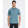SAMERM Golf Shirts for Men Super Stretch Jacquard Dry Fit Golf Polo Moisture Wicking Short Sleeve Polo Shirts for Men(Teal Seamless Polo)