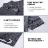 SAMERM Golf Shirts for Men Super Stretch Jacquard Dry Fit Golf Polo Moisture Wicking Short Sleeve Polo Shirts for Men(Wave Black Golf Shirt)