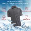 SAMERM Golf Shirts for Men Super Stretch Jacquard Dry Fit Golf Polo Moisture Wicking Short Sleeve Polo Shirts for Men(Wave Black Golf Shirt)