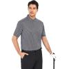 SAMERM Golf Shirts for Men Super Stretch Jacquard Dry Fit Golf Polo Moisture Wicking Short Sleeve Polo Shirts for Men(Wave Black Golf Shirt)