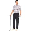 SAMERM Golf Shirts for Men Super Stretch Jacquard Dry Fit Golf Polo Moisture Wicking Short Sleeve Polo Shirts for Men(White)