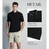 SAMERM Golf Shirts for Men Super Stretch Jacquard Dry Fit Golf Polo Moisture Wicking Short Sleeve Polo Shirts for Men(Z Black)