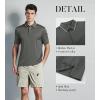 SAMERM Golf Shirts for Men Super Stretch Jacquard Dry Fit Golf Polo Moisture Wicking Short Sleeve Polo Shirts for Men(Z Dark Gary)