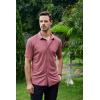 SAMERM Mens Dress Shirt Wrinkle Free Moisture Wicking 4-Way High Stretch Super Soft Casual Button Down Shirts(Beanpink Short Sleeve Shirt)