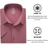 SAMERM Mens Dress Shirt Wrinkle Free Moisture Wicking 4-Way High Stretch Super Soft Casual Button Down Shirts(Beanpink Short Sleeve Shirt)