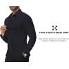 SAMERM Mens Dress Shirt Wrinkle Free Moisture Wicking 4-Way High Stretch Super Soft Casual Button Down Shirts(Black Long Sleeve Shirt)