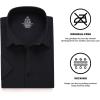 SAMERM Mens Dress Shirt Wrinkle Free Moisture Wicking 4-Way High Stretch Super Soft Casual Button Down Shirts(Black Long Sleeve Shirt)