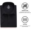 SAMERM Mens Dress Shirt Wrinkle Free Moisture Wicking 4-Way High Stretch Super Soft Casual Button Down Shirts(Black Long Sleeve Shirt)