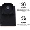 SAMERM Mens Dress Shirt Wrinkle Free Moisture Wicking 4-Way High Stretch Super Soft Casual Button Down Shirts(Black Short Sleeve Shirt)