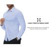 SAMERM Mens Dress Shirt Wrinkle Free Moisture Wicking 4-Way High Stretch Super Soft Casual Button Down Shirts(Blue Long Sleeve Shirt)