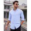 SAMERM Mens Dress Shirt Wrinkle Free Moisture Wicking 4-Way High Stretch Super Soft Casual Button Down Shirts(Blue Long Sleeve Shirt)