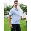 SAMERM Mens Dress Shirt Wrinkle Free Moisture Wicking 4-Way High Stretch Super Soft Casual Button Down Shirts(Blue Short Sleeve Shirt)