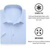 SAMERM Mens Dress Shirt Wrinkle Free Moisture Wicking 4-Way High Stretch Super Soft Casual Button Down Shirts(Blue Short Sleeve Shirt)