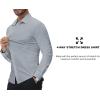 SAMERM Mens Dress Shirt Wrinkle Free Moisture Wicking 4-Way High Stretch Super Soft Casual Button Down Shirts(Grey Long Sleeve Shirt)