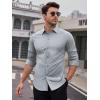 SAMERM Mens Dress Shirt Wrinkle Free Moisture Wicking 4-Way High Stretch Super Soft Casual Button Down Shirts(Grey Long Sleeve Shirt)