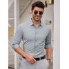 SAMERM Mens Dress Shirt Wrinkle Free Moisture Wicking 4-Way High Stretch Super Soft Casual Button Down Shirts(Grey Long Sleeve Shirt)