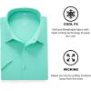 SAMERM Mens Dress Shirt Wrinkle Free Moisture Wicking 4-Way High Stretch Super Soft Casual Button Down Shirts(Lightgreen Short Sleeve Shirt)