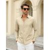 SAMERM Mens Dress Shirt Wrinkle Free Moisture Wicking 4-Way High Stretch Super Soft Casual Button Down Shirts(Mens Shirt Khaki)