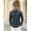 SAMERM Mens Dress Shirt Wrinkle Free Moisture Wicking 4-Way High Stretch Super Soft Casual Button Down Shirts(Mens Shirt Navy)
