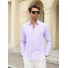 SAMERM Mens Dress Shirt Wrinkle Free Moisture Wicking 4-Way High Stretch Super Soft Casual Button Down Shirts(Mens Shirt Purple)