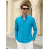 SAMERM Mens Dress Shirt Wrinkle Free Moisture Wicking 4-Way High Stretch Super Soft Casual Button Down Shirts(New Lake Blue)