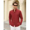 SAMERM Mens Dress Shirt Wrinkle Free Moisture Wicking 4-Way High Stretch Super Soft Casual Button Down Shirts(New Red)