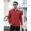 SAMERM Mens Dress Shirt Wrinkle Free Moisture Wicking 4-Way High Stretch Super Soft Casual Button Down Shirts(New Red)