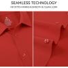 SAMERM Mens Dress Shirt Wrinkle Free Moisture Wicking 4-Way High Stretch Super Soft Casual Button Down Shirts(Seamless Red)