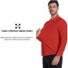 SAMERM Mens Dress Shirt Wrinkle Free Moisture Wicking 4-Way High Stretch Super Soft Casual Button Down Shirts(Seamless Red)