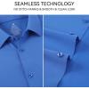 SAMERM Mens Dress Shirt Wrinkle Free Moisture Wicking 4-Way High Stretch Super Soft Casual Button Down Shirts(Seamless Royal Blue)