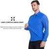 SAMERM Mens Dress Shirt Wrinkle Free Moisture Wicking 4-Way High Stretch Super Soft Casual Button Down Shirts(Seamless Royal Blue)