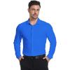 SAMERM Mens Dress Shirt Wrinkle Free Moisture Wicking 4-Way High Stretch Super Soft Casual Button Down Shirts(Seamless Royal Blue)