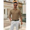 SAMERM Mens Dress Shirt Wrinkle Free Moisture Wicking 4-Way High Stretch Super Soft Casual Button Down Shirts(Stripe Brown)