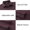 SAMERM Mens Dress Shirt Wrinkle Free Moisture Wicking 4-Way High Stretch Super Soft Casual Button Down Shirts(Stripe Burgundy)
