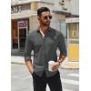 SAMERM Mens Dress Shirt Wrinkle Free Moisture Wicking 4-Way High Stretch Super Soft Casual Button Down Shirts(Stripe Grey)