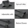 SAMERM Mens Dress Shirt Wrinkle Free Moisture Wicking 4-Way High Stretch Super Soft Casual Button Down Shirts(Stripe Grey)