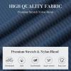 SAMERM Mens Dress Shirt Wrinkle Free Moisture Wicking 4-Way High Stretch Super Soft Casual Button Down Shirts(Stripe Navy Blue)
