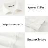 SAMERM Mens Dress Shirt Wrinkle Free Moisture Wicking 4-Way High Stretch Super Soft Casual Button Down Shirts(Stripe White)
