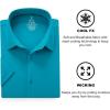 SAMERM Mens Dress Shirt Wrinkle Free Moisture Wicking 4-Way High Stretch Super Soft Casual Button Down Shirts(Turquoise Short Sleeve Shirt)