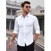 SAMERM Mens Dress Shirt Wrinkle Free Moisture Wicking 4-Way High Stretch Super Soft Casual Button Down Shirts(White Long Sleeve Shirt)