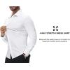 SAMERM Mens Dress Shirt Wrinkle Free Moisture Wicking 4-Way High Stretch Super Soft Casual Button Down Shirts(White Long Sleeve Shirt)