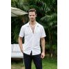 SAMERM Mens Dress Shirt Wrinkle Free Moisture Wicking 4-Way High Stretch Super Soft Casual Button Down Shirts(White Short Sleeve Shirt)