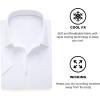 SAMERM Mens Dress Shirt Wrinkle Free Moisture Wicking 4-Way High Stretch Super Soft Casual Button Down Shirts(White Short Sleeve Shirt)