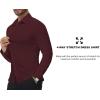 SAMERM Mens Dress Shirt Wrinkle Free Moisture Wicking 4-Way High Stretch Super Soft Casual Button Down Shirts(Wine Long Sleeve Shirt)