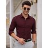 SAMERM Mens Dress Shirt Wrinkle Free Moisture Wicking 4-Way High Stretch Super Soft Casual Button Down Shirts(Wine Long Sleeve Shirt)